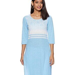 Aurelia XXL Kurta Light Blue Winter Indian Attire